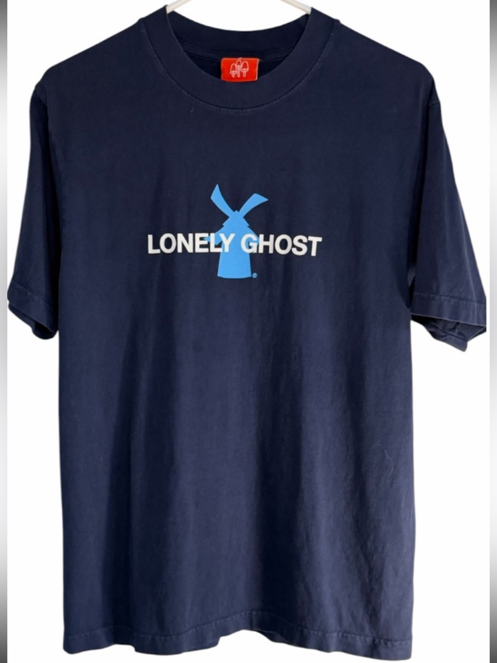 Dutch Bros SMALL Navy Tee Lonely Ghost Collab Yellow Windmill DB 1992